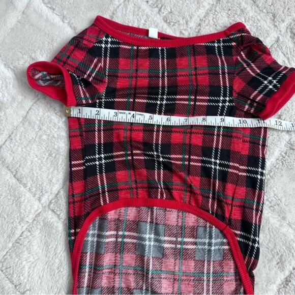 Merry Lane | Red and Black Plaid Christmas Pet Pajamas | Size Large - Picture 6 of 7